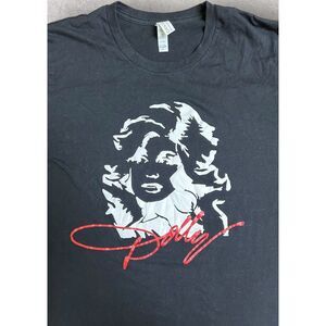 Dolly Parton Black Tee with Red and White Graphic